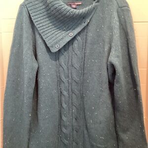 Ladies Basic edition turquoise cowl neck pullover Sweater size x large